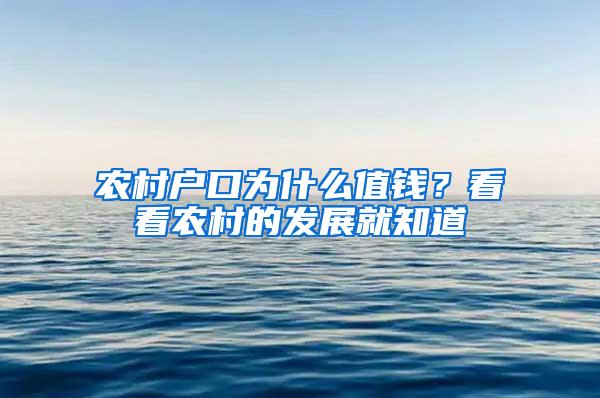 农村户口为什么值钱？看看农村的发展就知道