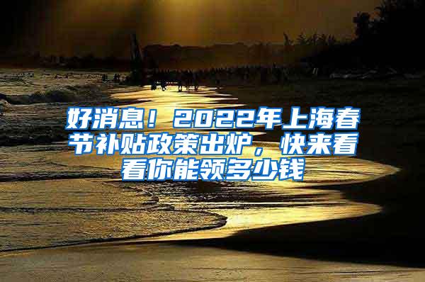 好消息！2022年上海春节补贴政策出炉，快来看看你能领多少钱