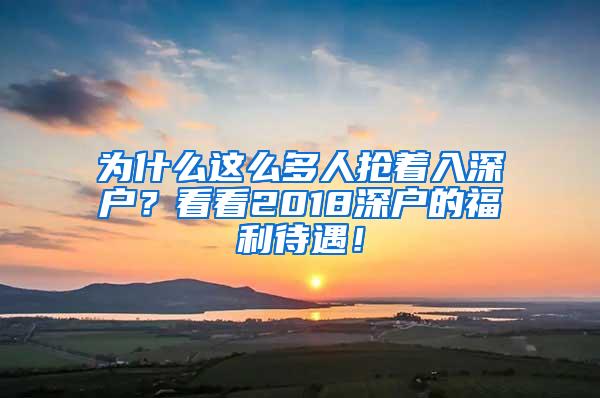 为什么这么多人抢着入深户？看看2018深户的福利待遇！