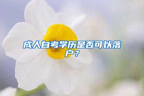 成人自考学历是否可以落户？