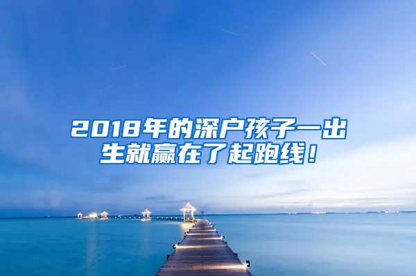 2018年的深户孩子一出生就赢在了起跑线！