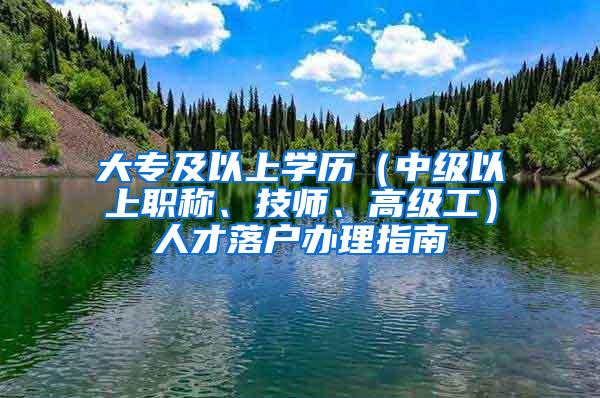 大专及以上学历（中级以上职称、技师、高级工）人才落户办理指南