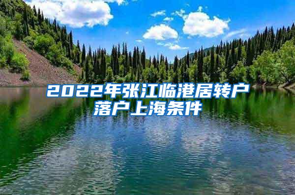 2022年张江临港居转户落户上海条件