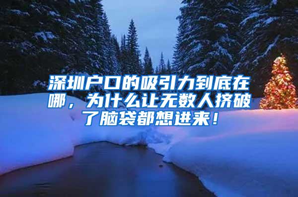 深圳户口的吸引力到底在哪，为什么让无数人挤破了脑袋都想进来！