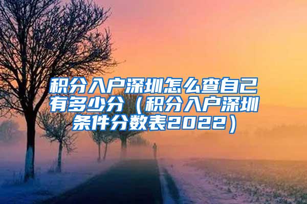 积分入户深圳怎么查自己有多少分（积分入户深圳条件分数表2022）