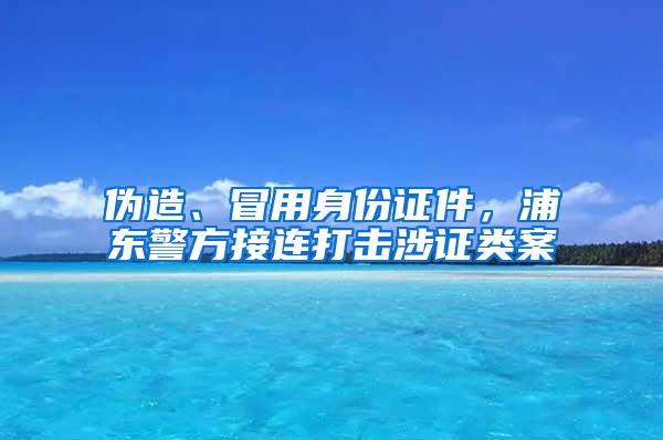 伪造、冒用身份证件，浦东警方接连打击涉证类案