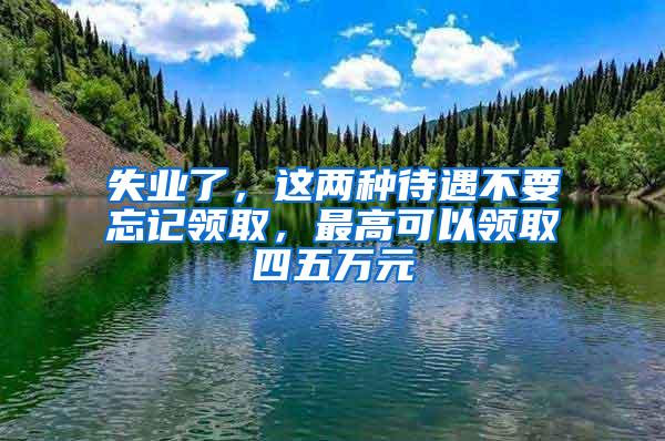 失业了，这两种待遇不要忘记领取，最高可以领取四五万元