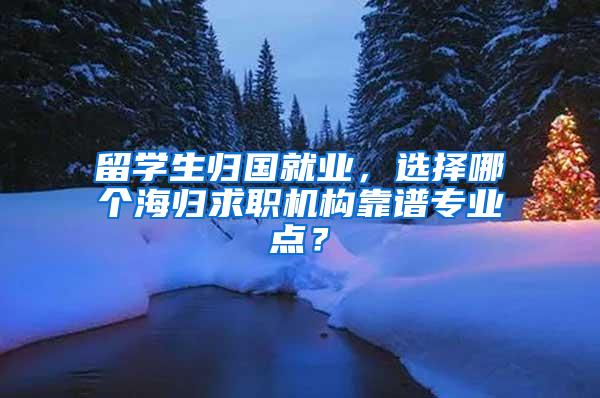 留学生归国就业，选择哪个海归求职机构靠谱专业点？