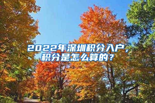 2022年深圳积分入户，积分是怎么算的？