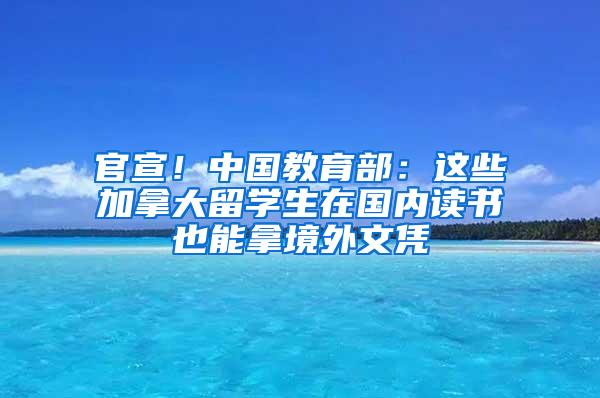 官宣！中国教育部：这些加拿大留学生在国内读书也能拿境外文凭