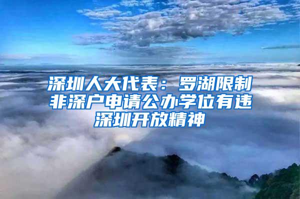 深圳人大代表：罗湖限制非深户申请公办学位有违深圳开放精神