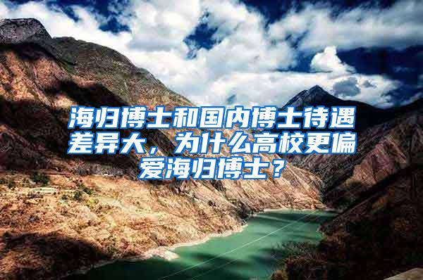 海归博士和国内博士待遇差异大，为什么高校更偏爱海归博士？