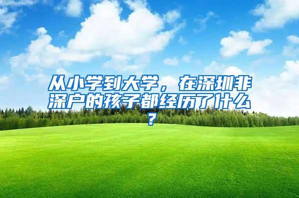 从小学到大学，在深圳非深户的孩子都经历了什么？