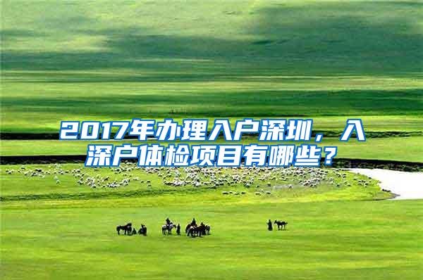 2017年办理入户深圳，入深户体检项目有哪些？