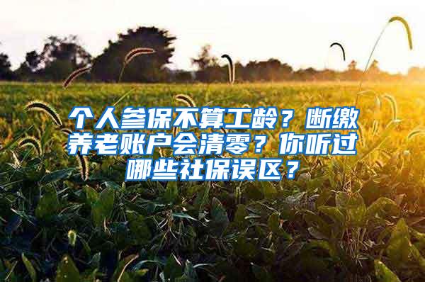 个人参保不算工龄？断缴养老账户会清零？你听过哪些社保误区？