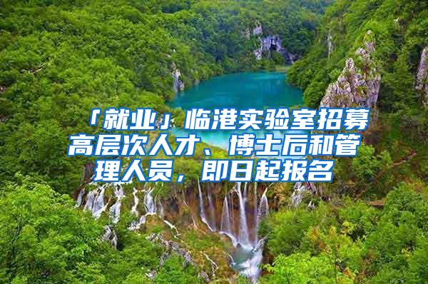 「就业」临港实验室招募高层次人才、博士后和管理人员，即日起报名