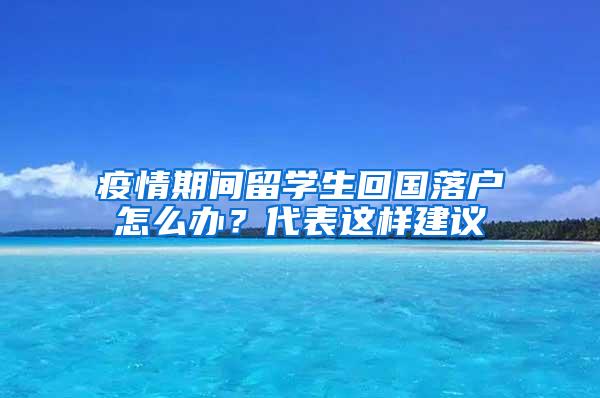 疫情期间留学生回国落户怎么办？代表这样建议