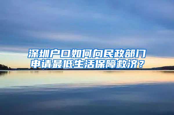 深圳户口如何向民政部门申请最低生活保障救济？