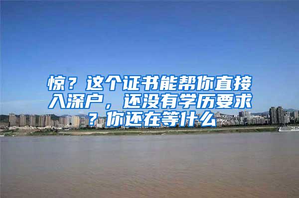 惊？这个证书能帮你直接入深户，还没有学历要求？你还在等什么