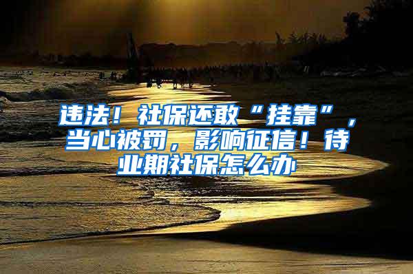 违法！社保还敢“挂靠”，当心被罚，影响征信！待业期社保怎么办