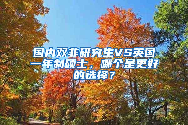 国内双非研究生VS英国一年制硕士，哪个是更好的选择？