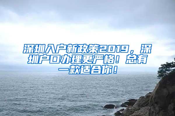 深圳入户新政策2019，深圳户口办理更严格！总有一款适合你！