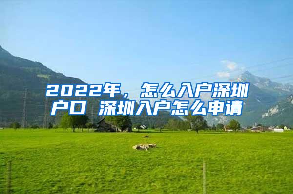 2022年，怎么入户深圳户口 深圳入户怎么申请