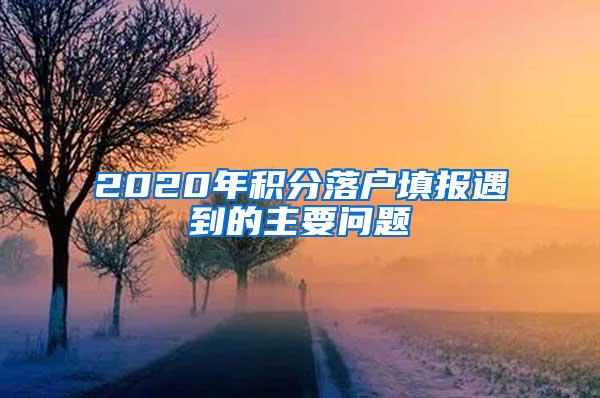 2020年积分落户填报遇到的主要问题