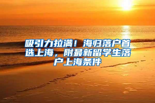 吸引力拉满！海归落户首选上海，附最新留学生落户上海条件