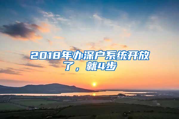 2018年办深户系统开放了，就4步