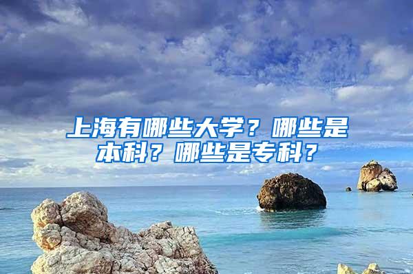 上海有哪些大学？哪些是本科？哪些是专科？