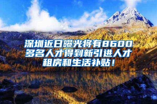 深圳近日曝光将有8600多名人才得到新引进人才租房和生活补贴！