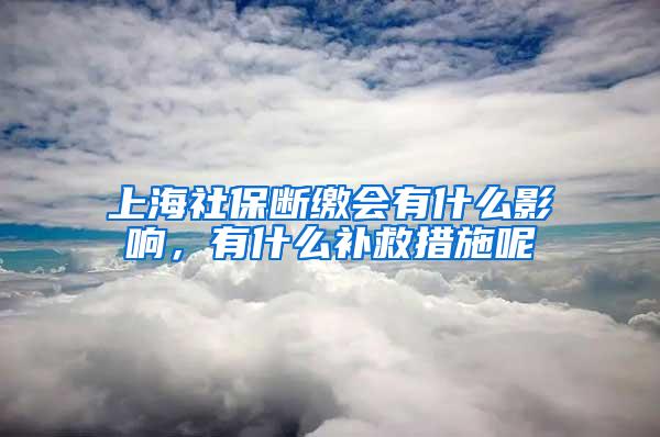 上海社保断缴会有什么影响，有什么补救措施呢