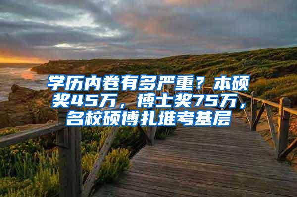 学历内卷有多严重？本硕奖45万，博士奖75万，名校硕博扎堆考基层