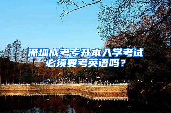 深圳成考专升本入学考试必须要考英语吗？