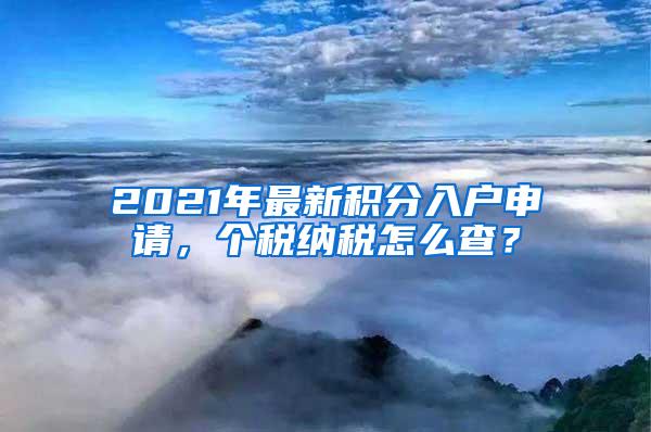 2021年最新积分入户申请，个税纳税怎么查？