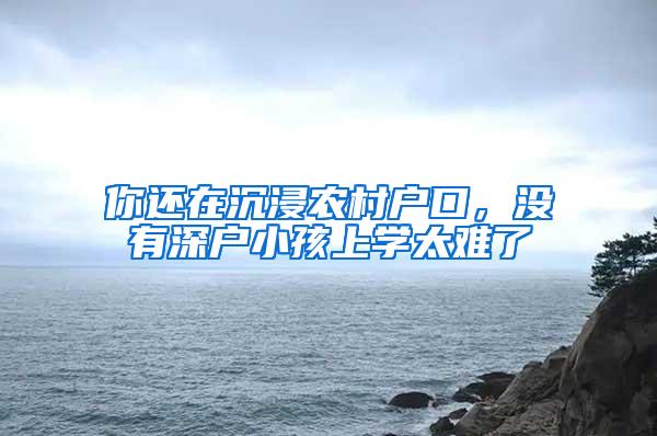 你还在沉浸农村户口，没有深户小孩上学太难了