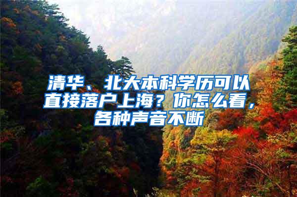 清华、北大本科学历可以直接落户上海？你怎么看，各种声音不断