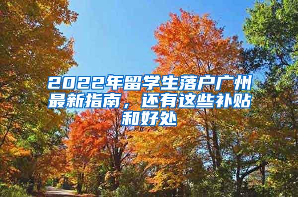 2022年留学生落户广州最新指南，还有这些补贴和好处