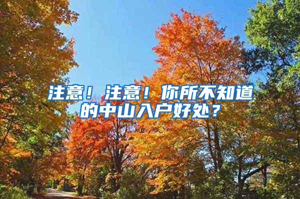 注意！注意！你所不知道的中山入户好处？