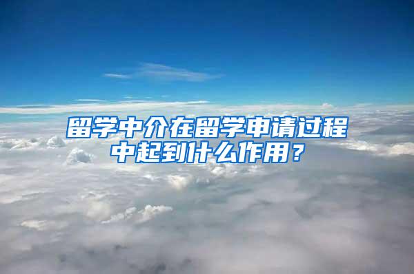 留学中介在留学申请过程中起到什么作用？