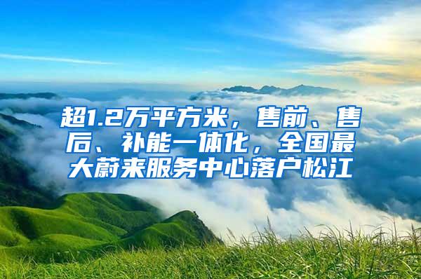 超1.2万平方米，售前、售后、补能一体化，全国最大蔚来服务中心落户松江