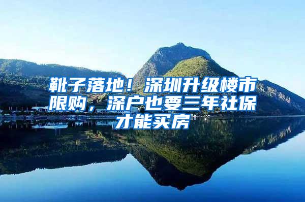 靴子落地！深圳升级楼市限购，深户也要三年社保才能买房