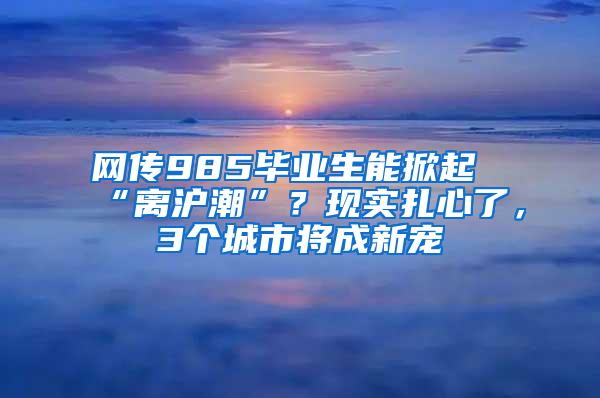 网传985毕业生能掀起“离沪潮”？现实扎心了，3个城市将成新宠