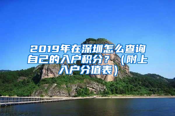 2019年在深圳怎么查询自己的入户积分？（附上入户分值表）