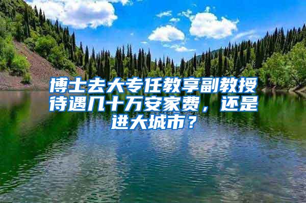 博士去大专任教享副教授待遇几十万安家费，还是进大城市？