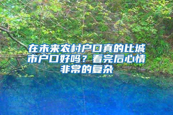 在未来农村户口真的比城市户口好吗？看完后心情非常的复杂