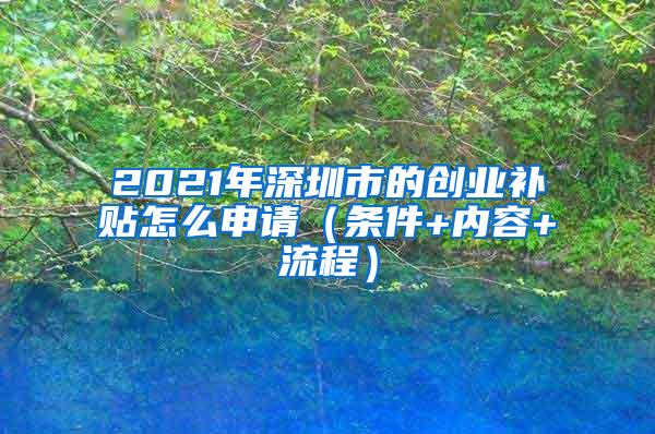 2021年深圳市的创业补贴怎么申请（条件+内容+流程）