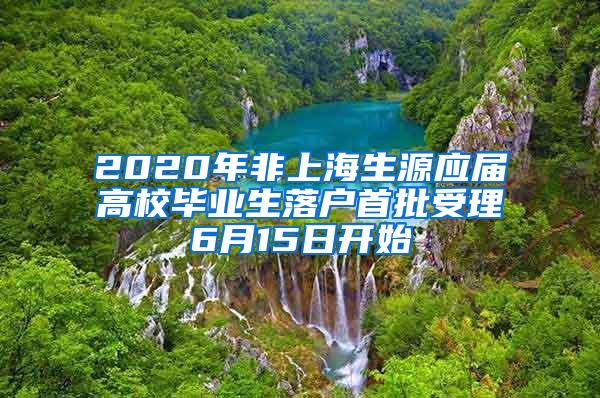 2020年非上海生源应届高校毕业生落户首批受理6月15日开始