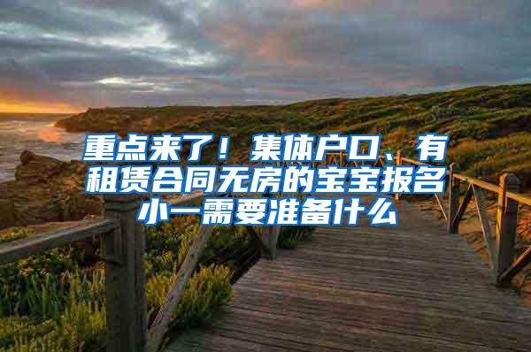 重点来了！集体户口、有租赁合同无房的宝宝报名小一需要准备什么